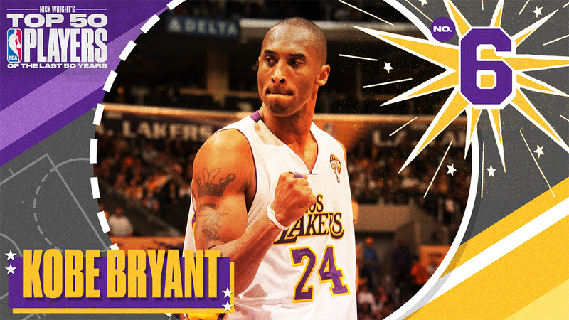 Kobe Bryant is No. 6 on Nick Wright's Top 50 NBA Players of the Last 50 Years